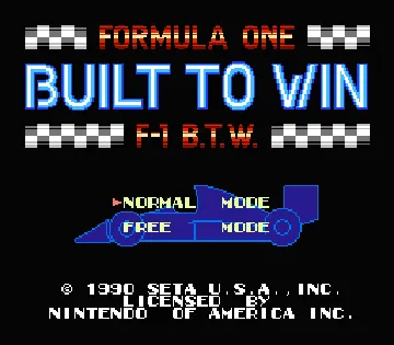 Formula One - Built to Win (USA) screen shot title